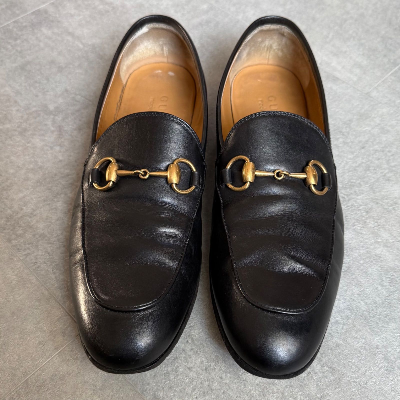 GUCCI グッチ ヨルダーン ホースビットローファー ブラック ゴールド