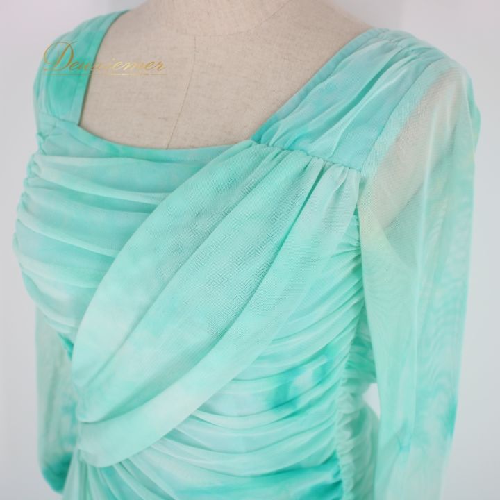 社交ダンス 衣装 ドレス ワンピース パーティ衣装 PASTIME パスタイム グリーン系 青緑 長袖 レース シンプル 上品 エメラルドグリーン フォーマルドレス ダンスドレス 発表会衣装 感 優雅 おしゃれ 伸縮性あり レディース