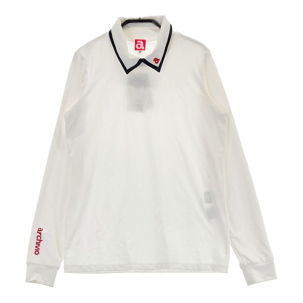 サイズ 40 アルチビオ 襟付長袖インナーTシャツ ホワイト系 ゴルフウェア レディース ストスト