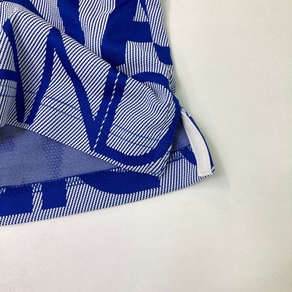 サイズ：48 MARK&LONA マークアンドロナ 半袖ポロシャツ ロゴ柄 ブルー