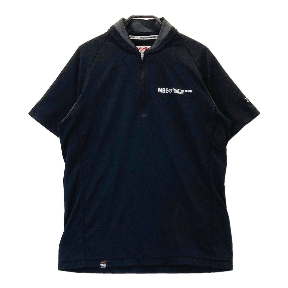 サイズ 4 MASTER BUNNY EDITION マスターバニーエディション ハーフジップ 半袖Tシャツ ブラック系 ゴルフウェア メンズ ストスト