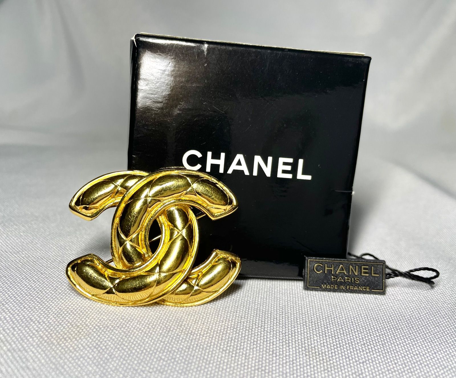 美品 CHANEL シャネル ココマーク マトラッセ ヴィンテージ ブローチ