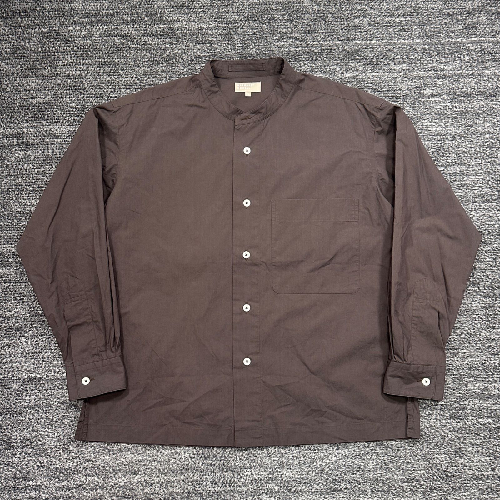 マーガレットハウエル 長袖シャツ スタンドカラーシャツ 美品 MARGARET HOWELL スタンドカラーシャツ S マーガレットハウエル