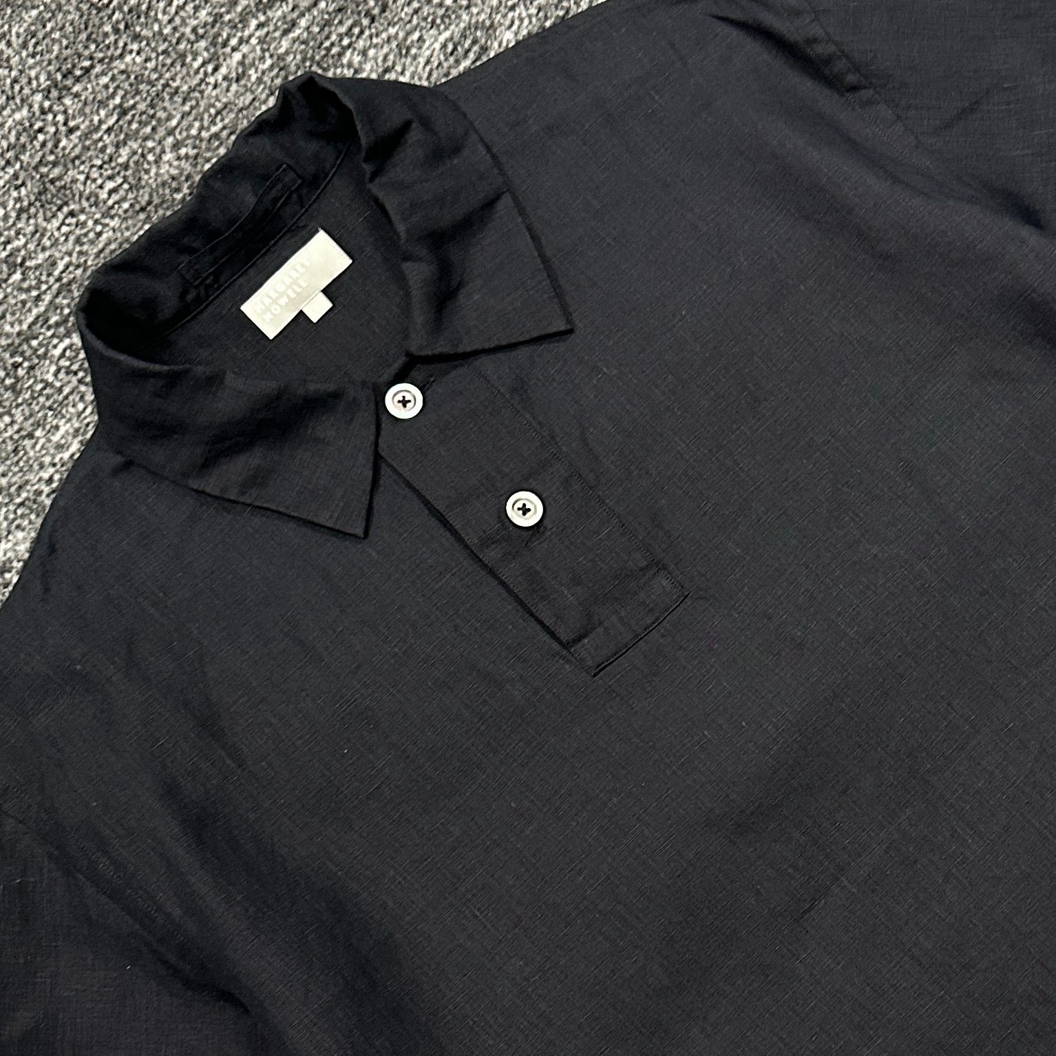 美品 MARGARET HOWELL リネン ポロシャツ L マーガレットハウエル