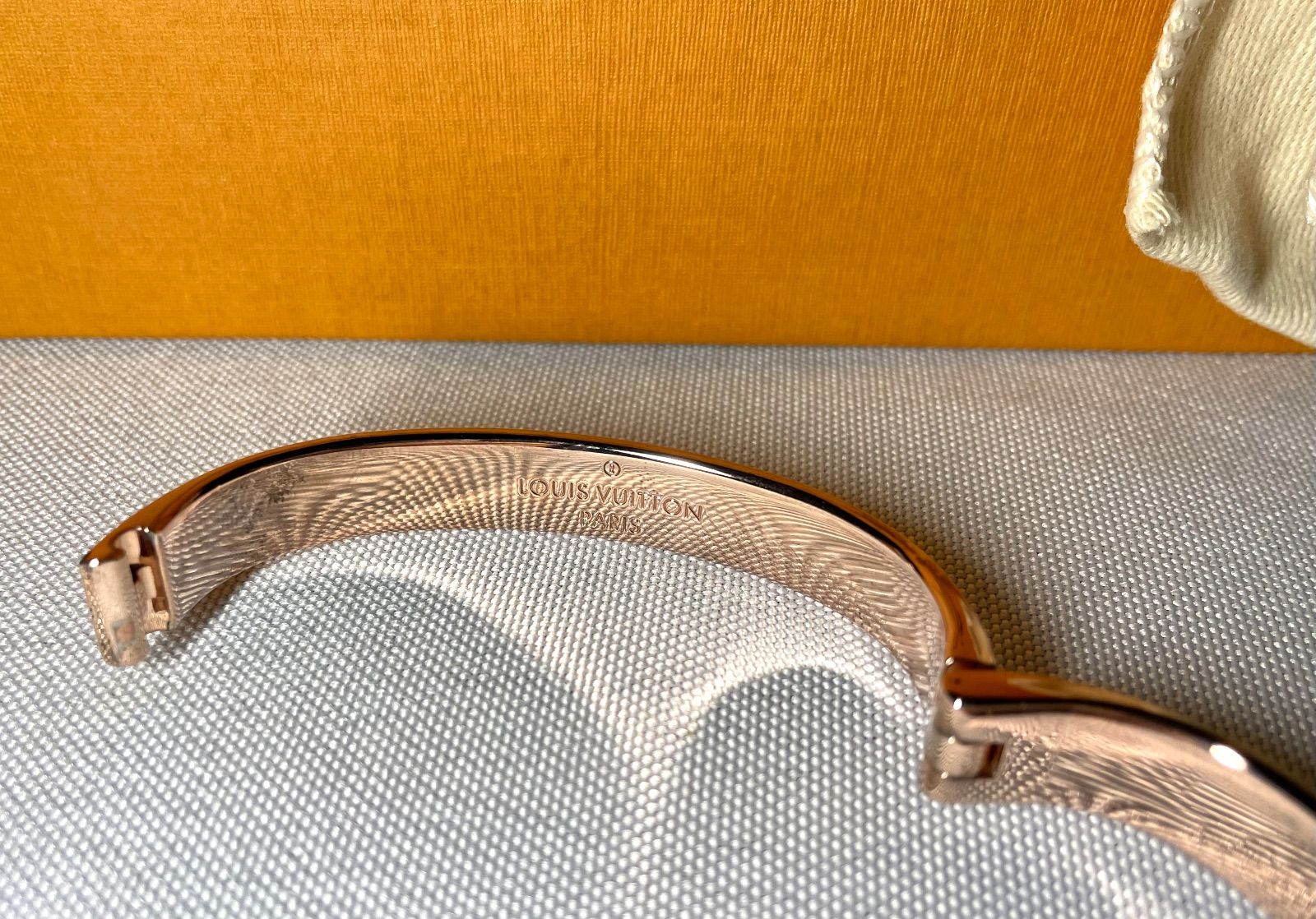 LOUIS VUITTON ルイヴィトン LV カフ ナノグラム モノグラムロゴ ブレスレット ピンクゴールド Sサイズ バングル M 00253 付属あり ブレスレット アクセサリー メンズ