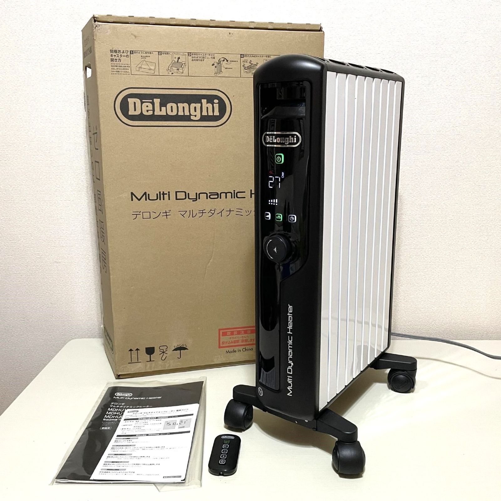 即暖モデル デロンギ MDHU 12 BK マルチダイナミックヒーター ゼロ風暖房 リモコン付 1200 W 元箱あり e 370