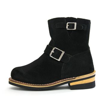 大きいサイズ God-Bless 本革 グッドイヤーウェルト製法 スエード素材 本格ショートエンジニアブーツ GB 9808