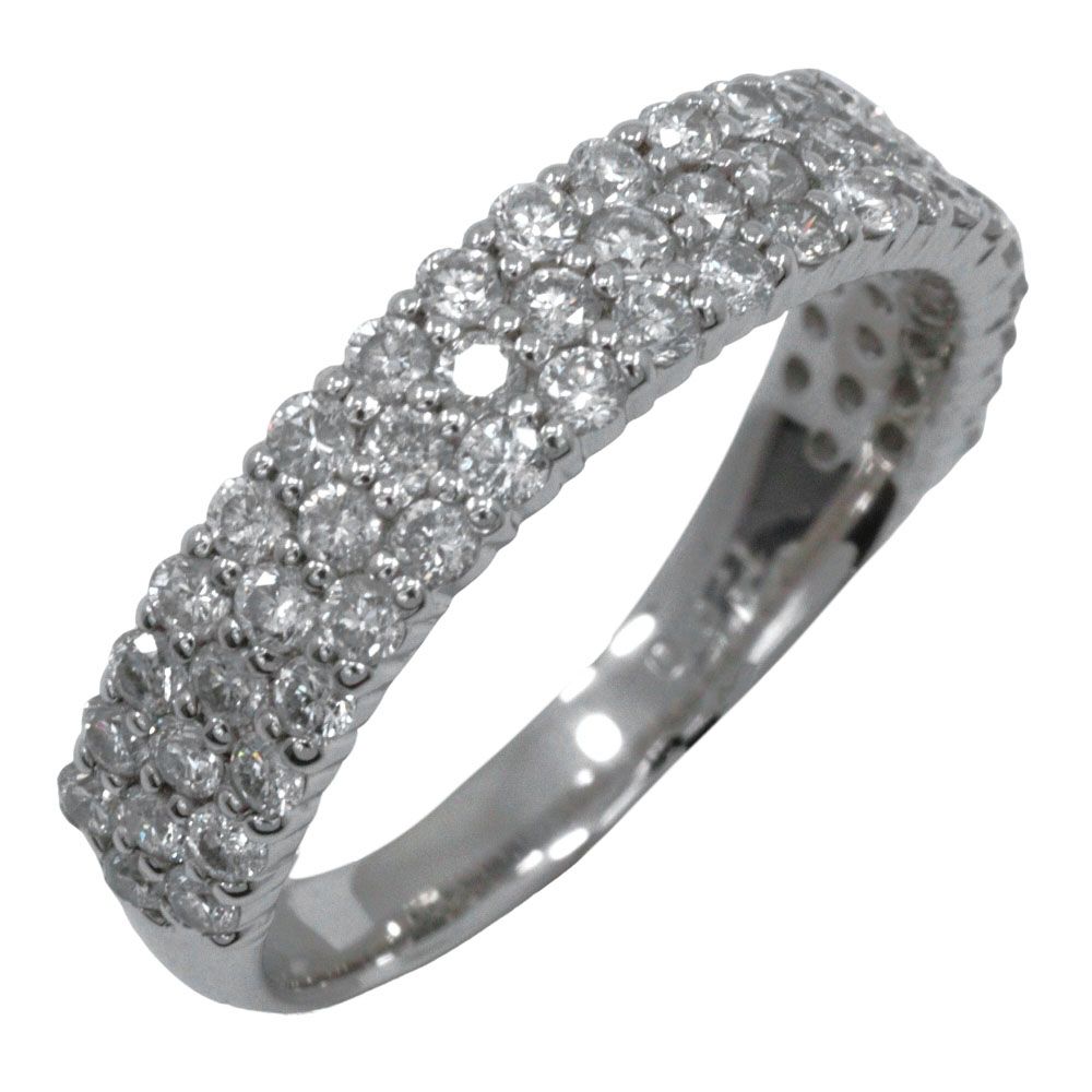 ハーフエタニティ パヴェダイヤ Pt 900プラチナ×ダイヤモンド 13.5号 1.00 レディース 4.9 g リング 指輪