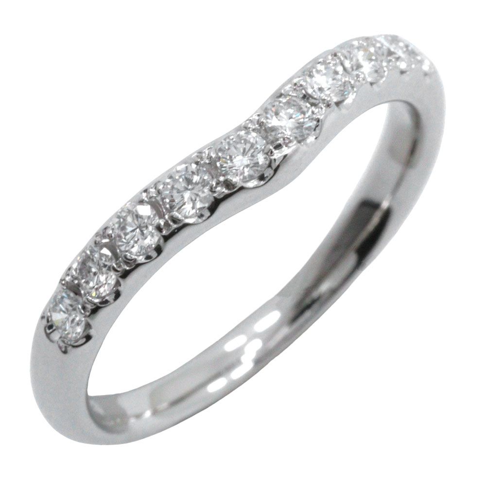 ウェーブ Pt 900プラチナ×ダイヤモンド 15号 0.28 レディース 4.7 g リング 指輪