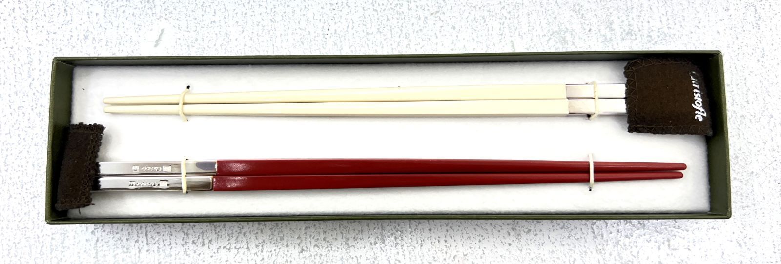 盛岡68 0041 Christofle クリストフル Uni Chopsticks ユニ ルージュ＆ブランシュ ペア箸 60