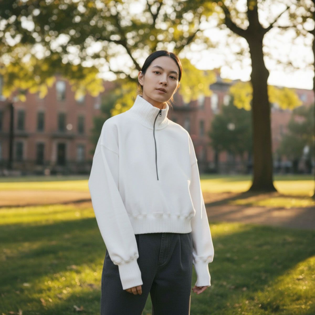 JOHNBULL ジョンブル トンプキン裏毛 ハーフジップ ショートスウェット