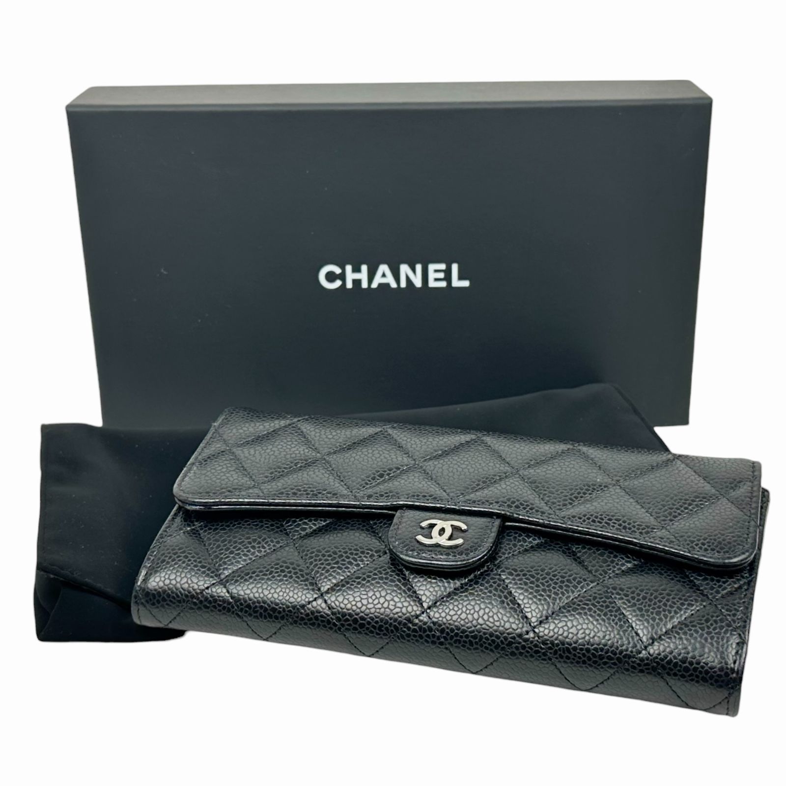 Amazon | [CHANEL] [シャネル] 二つ折り長財布 キャビアスキン 