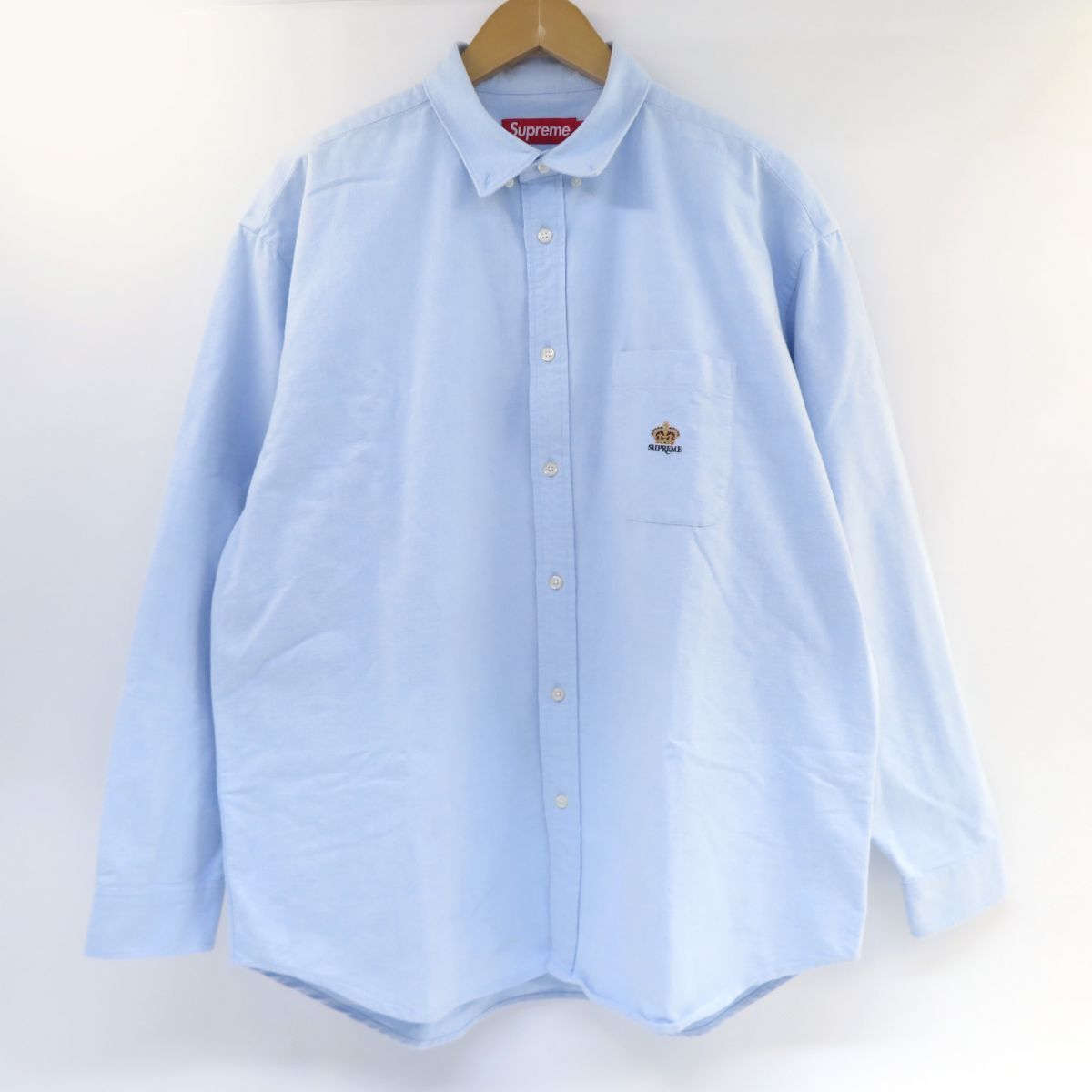 SUPREME シュプリーム Loose Fit Flannel Oxford Shirt ルーズ フィット フランネル オックスフォード シャツ L ライトブルー