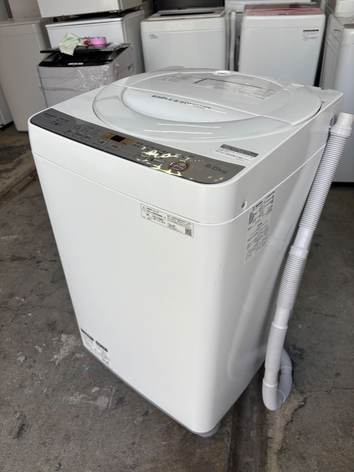 SHARP 電気洗濯機【2019年製】ES-GE6C-W - メルカリ