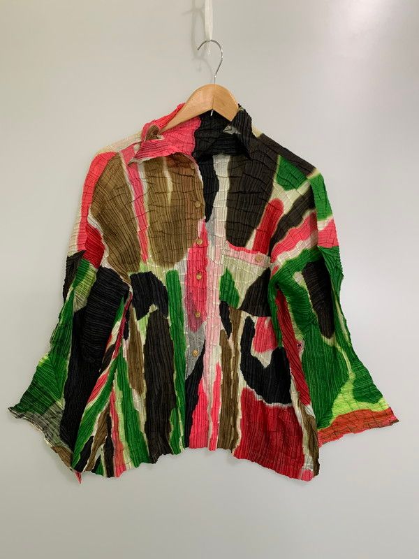 品 ISSEY MIYAKE イッセイミヤケ IM 82 FJ 944 サテン プリーツ加工 L S シャツ トップス 140 251206 zi 20 min