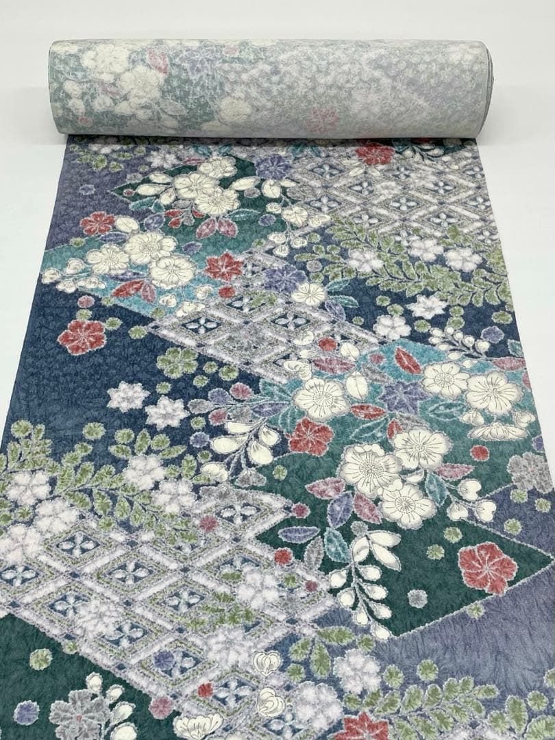 小紋 紋意匠 辻ヶ花 正絹 反物 T 9151