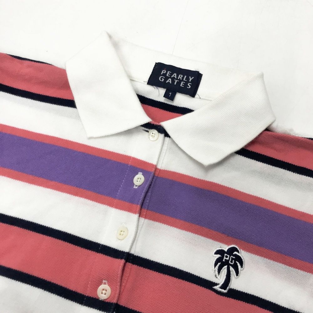 パーリーゲイツ　ポロシャツ　1 サイズ：1 PEARLY GATES パーリーゲイツ 半袖ポロシャツ ボーダー柄