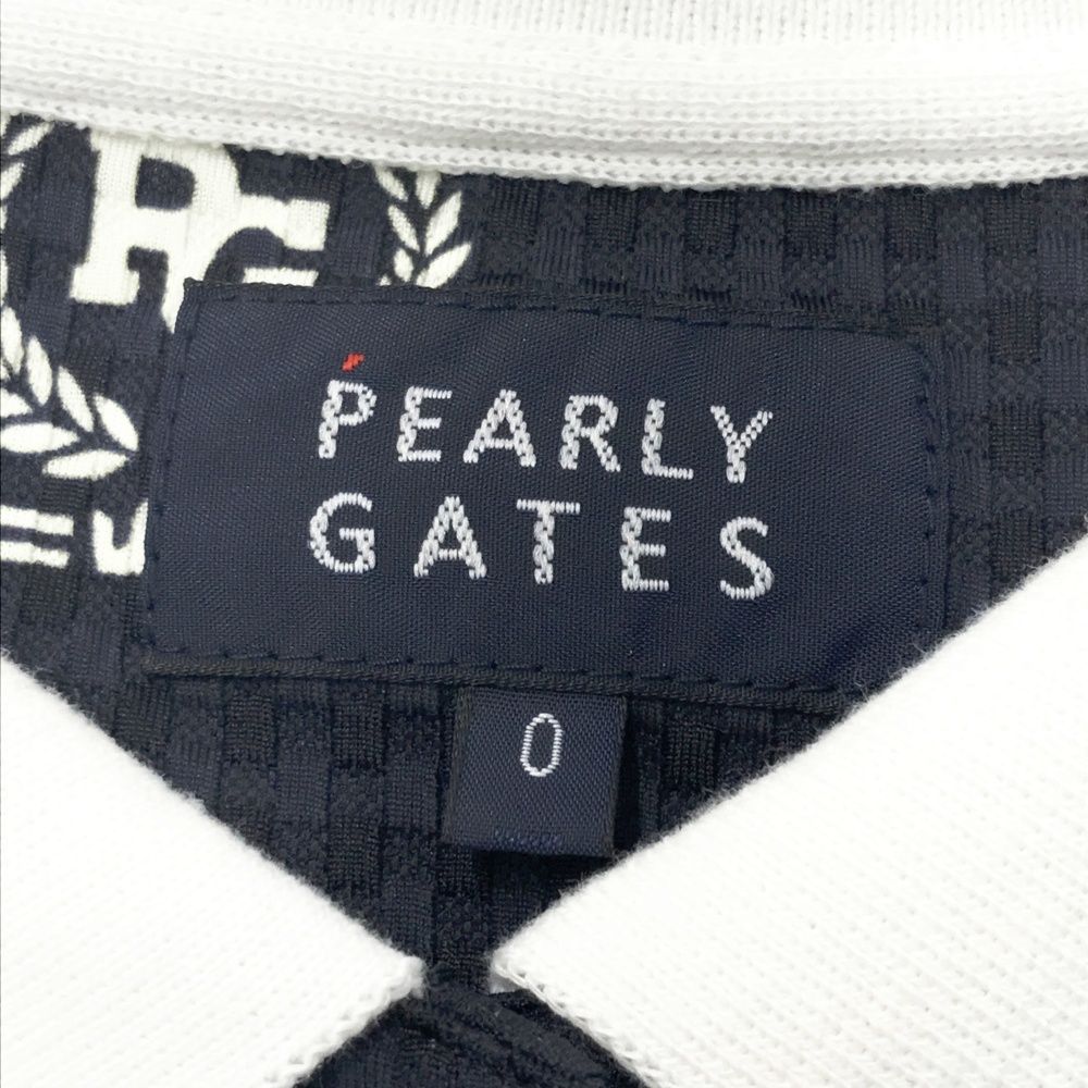 サイズ：0 PEARLY GATES パーリーゲイツ 半袖ポロシャツ 総柄 ネイビー