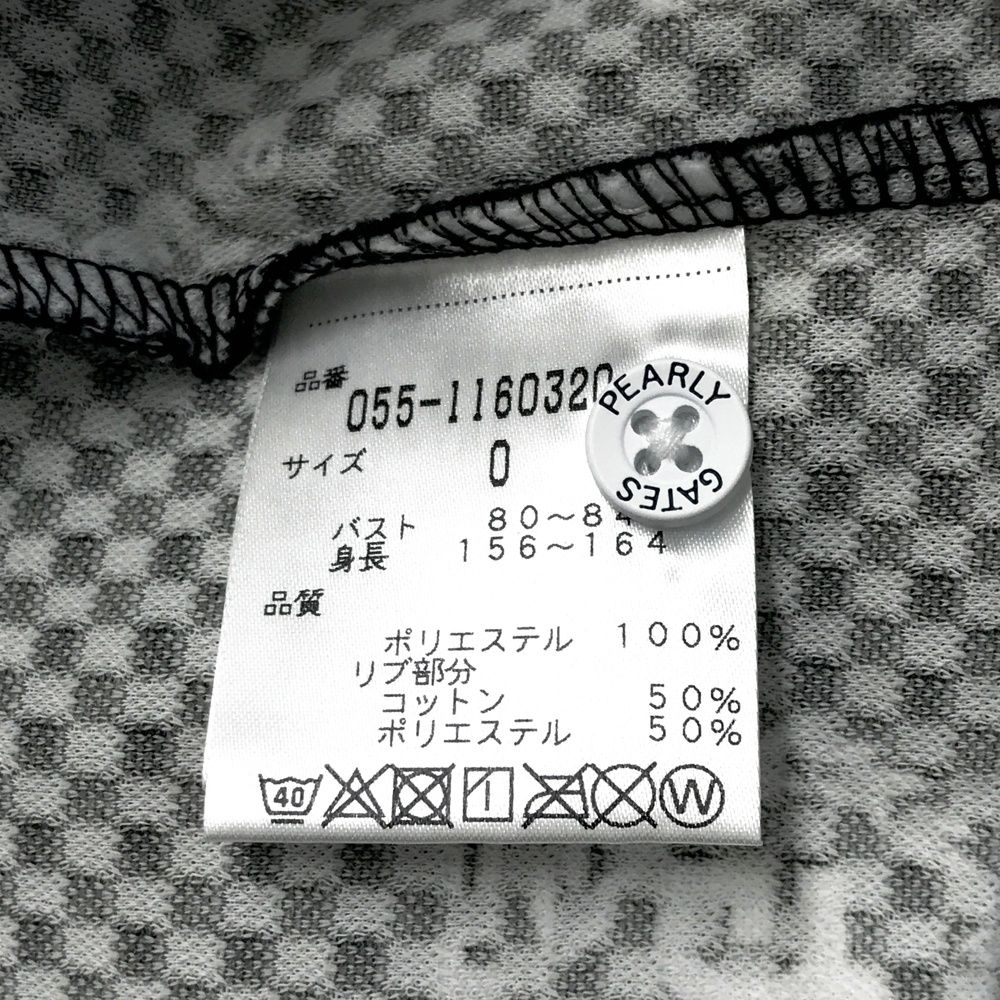 サイズ：0 PEARLY GATES パーリーゲイツ 半袖ポロシャツ 総柄 ネイビー