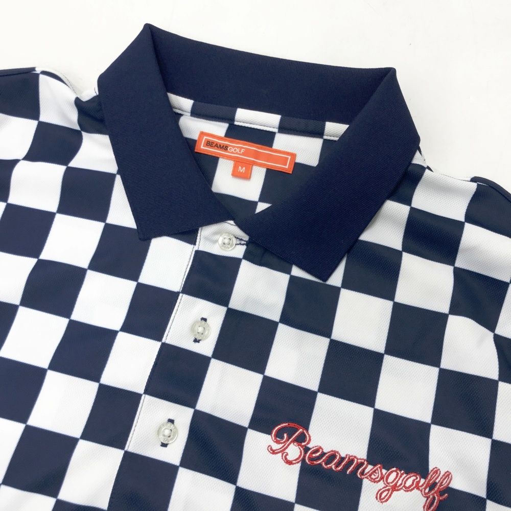 サイズ：M BEAMS GOLF ビームスゴルフ 半袖ポロシャツ チェック柄