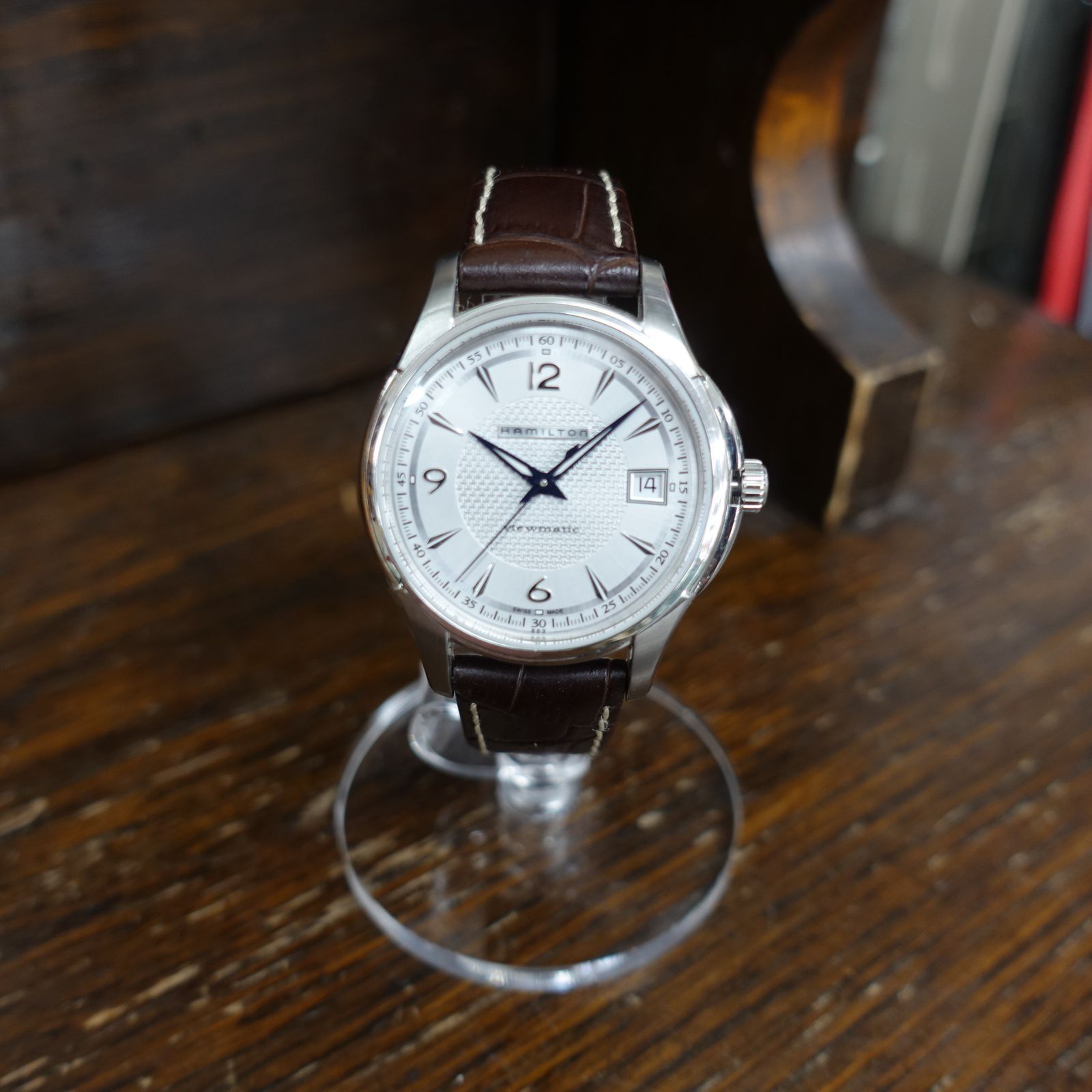 ハミルトン Hamilton H324550 ジャズマスター ビューマチック 自動巻き SS レザー シルバー文字盤 エキスパート藤沢辻堂店