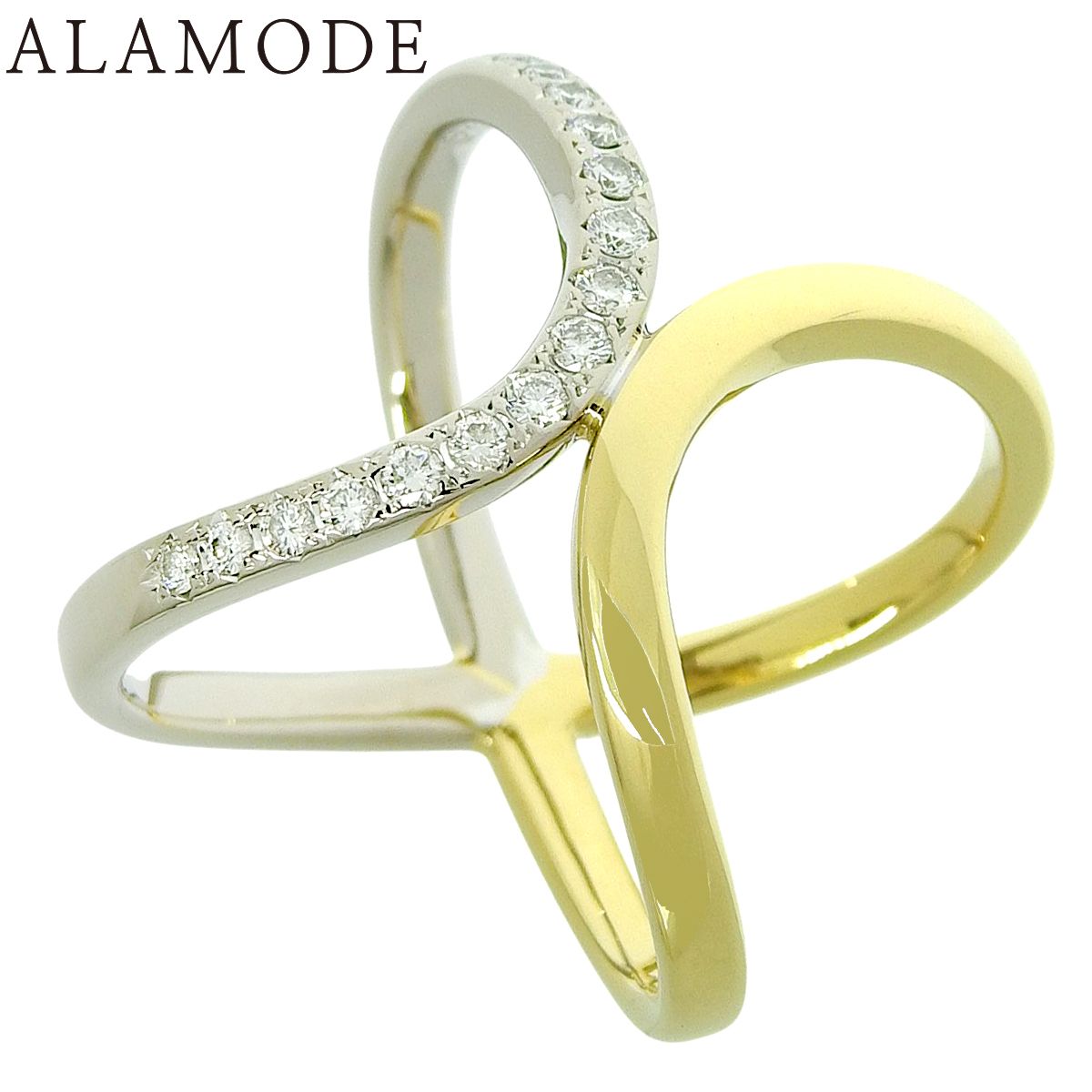 TASAKI タサキ クロス リング ダイヤモンド ホワイトゴールド K 18 WG イエローゴールド YG 指輪 ジュエリー ハーフパヴェ 11 51 号 シルバー銀 ゴールド金 レディース アラモード