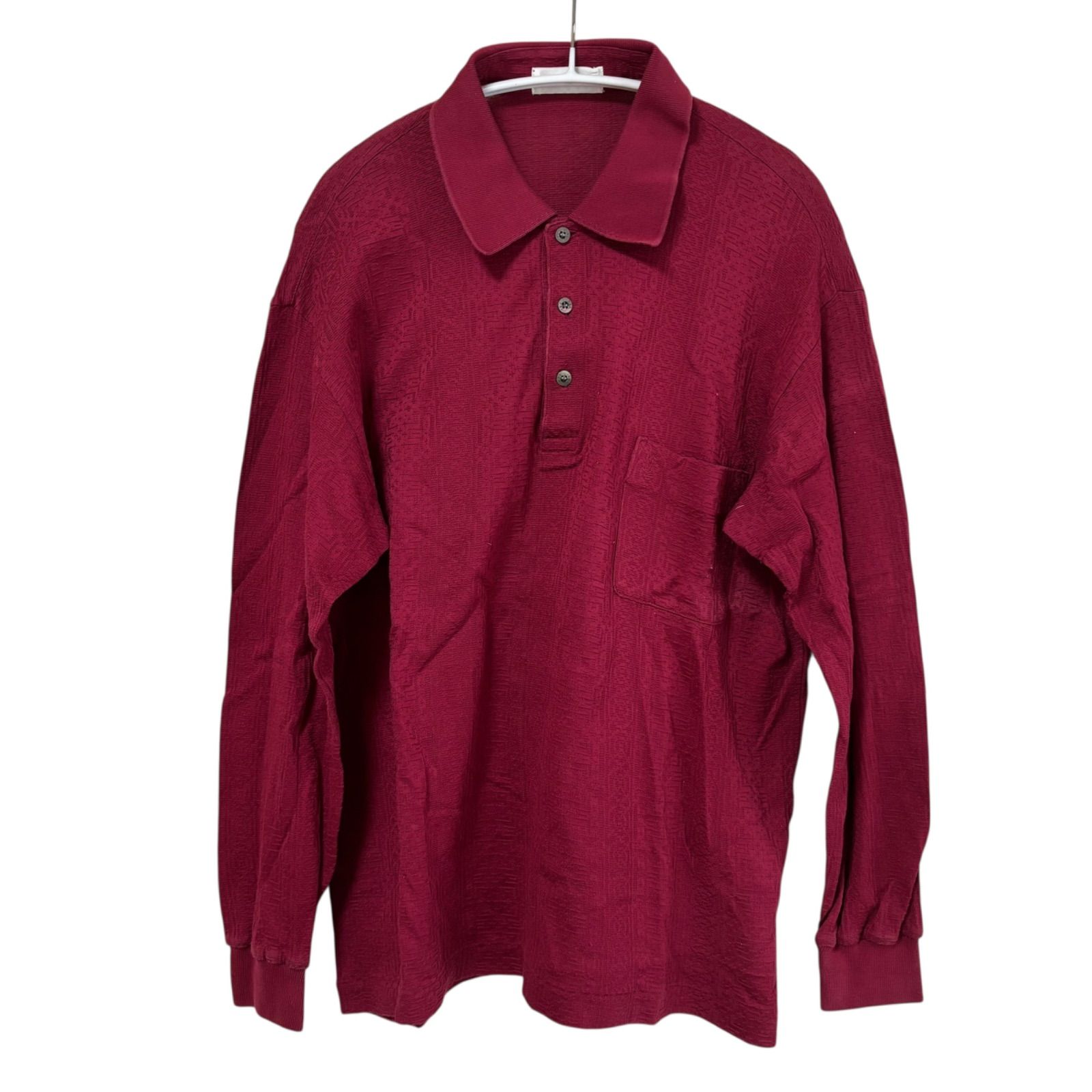 RE339 YVES SAINT LAURENT イヴサンローラン 長袖 ポロシャツ レッド
