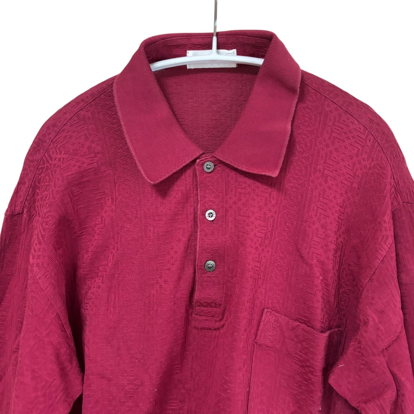 RE339 YVES SAINT LAURENT イヴサンローラン 長袖 ポロシャツ レッド