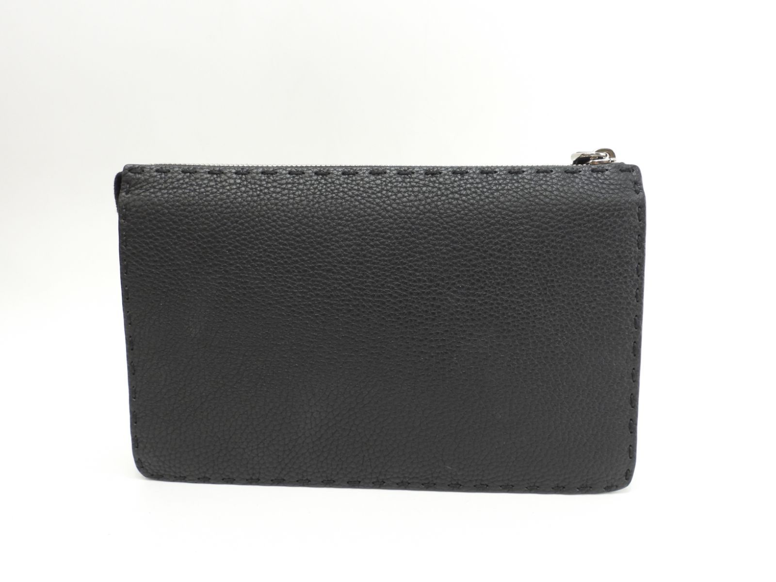 フェンディ クラッチウォレットバッグ モンスター セレリアレザー黒 セカンドバッグ 66