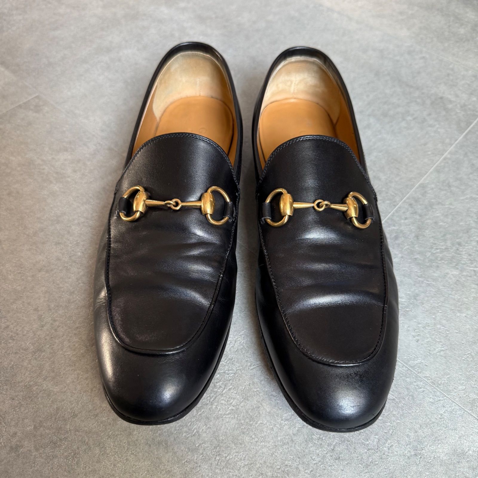 GUCCI グッチ ヨルダーン ホースビットローファー ブラック ゴールド 