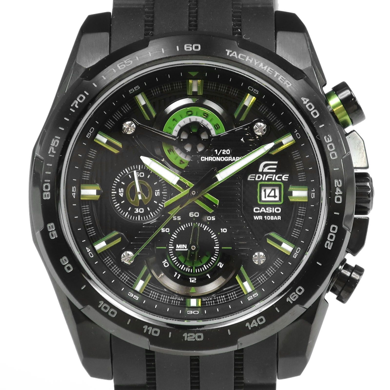 【CASIO】カシオ エディフィス EFR-523PBJ-1AJF ステンレススチール×ラバー 黒 クオーツ クロノグラフ メンズ 黒文字盤 腕時計