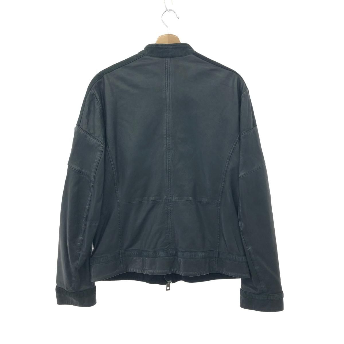 HUGO BOSS ヒューゴボス シングルレザージャケット サイズ:50 ブラック 