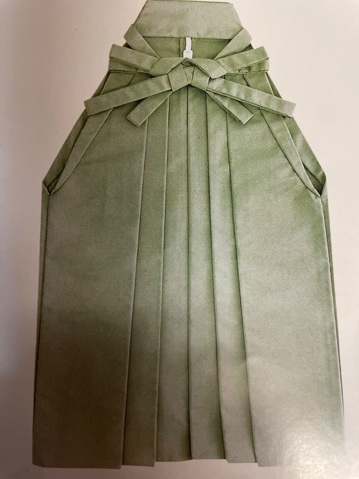 袴 馬乗無地袴 塩瀬無地袴 モスグリーン 15-2165 大寸 無地袴 税込み