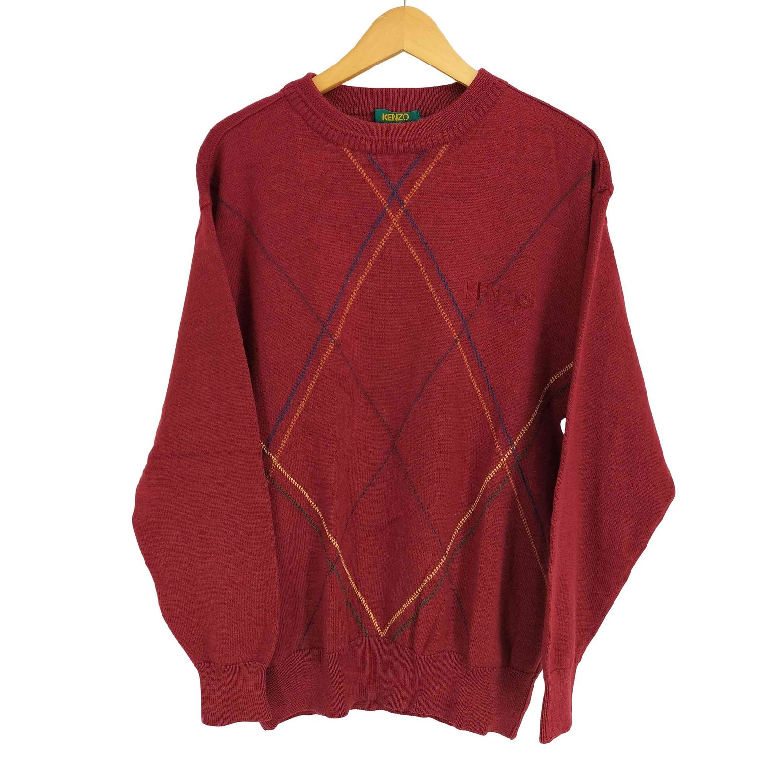 ケンゾーゴルフ KENZO GOLF 80-90s ウール100 ロゴ刺繍 ステッチ