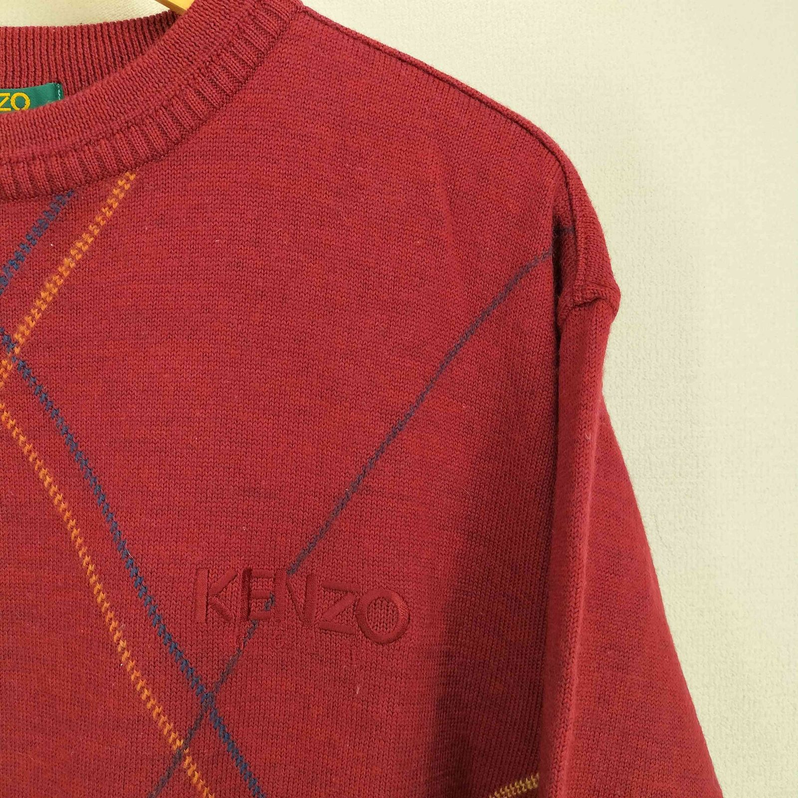 ケンゾーゴルフ KENZO GOLF 80-90s ウール100 ロゴ刺繍 ステッチ