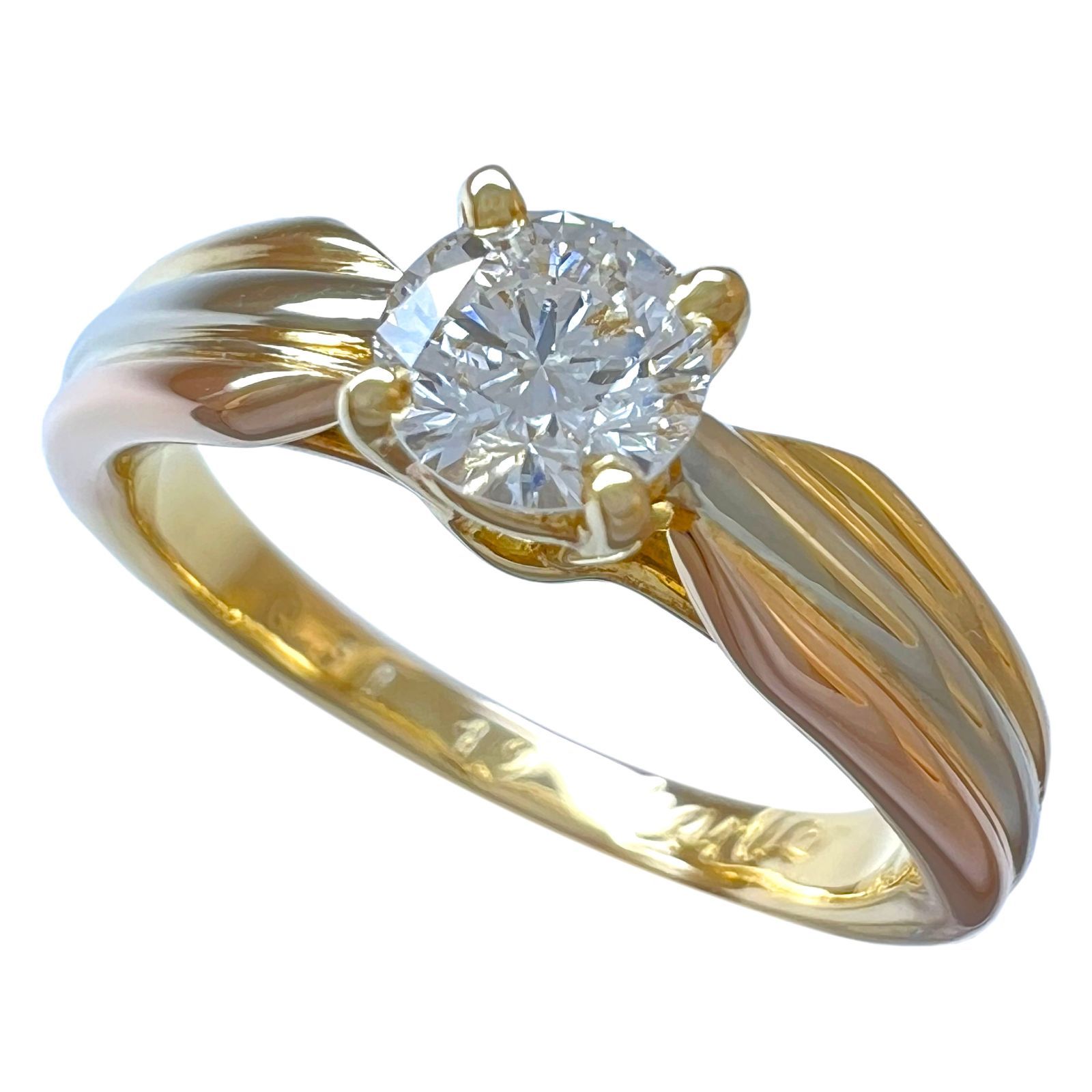 CARTIER カルティエ トリニティ ソリテール リング ダイヤ 0.31 ct 750 K 18 YG PG WG 3 49 指輪