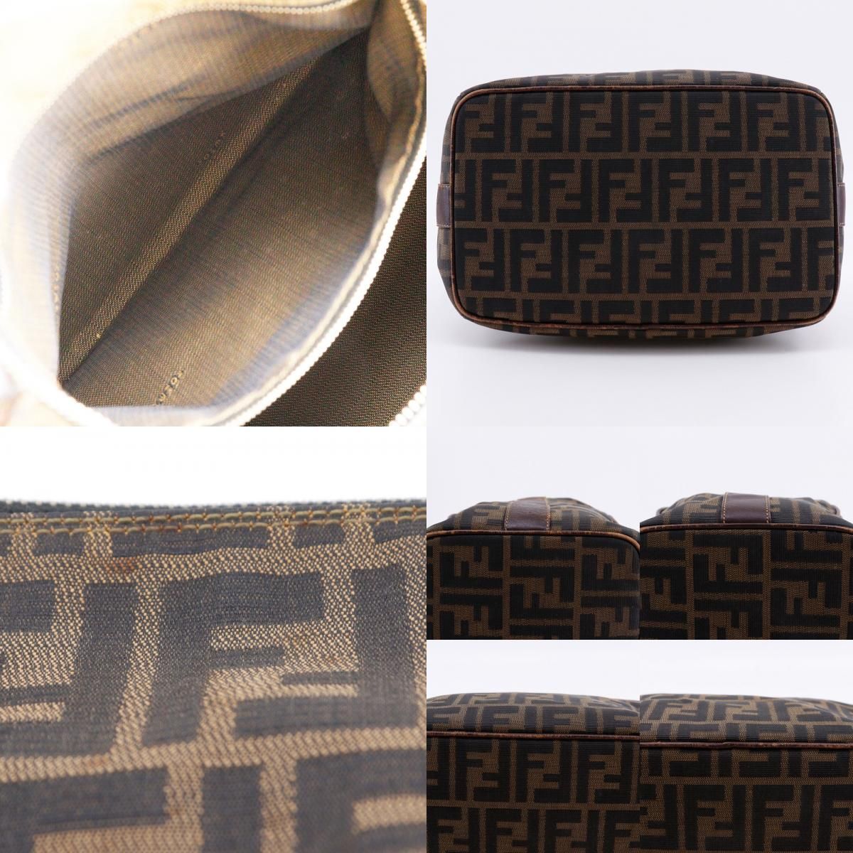 FENDI】フェンディ バニティ ズッカ ナイロンキャンバス 茶 レディース