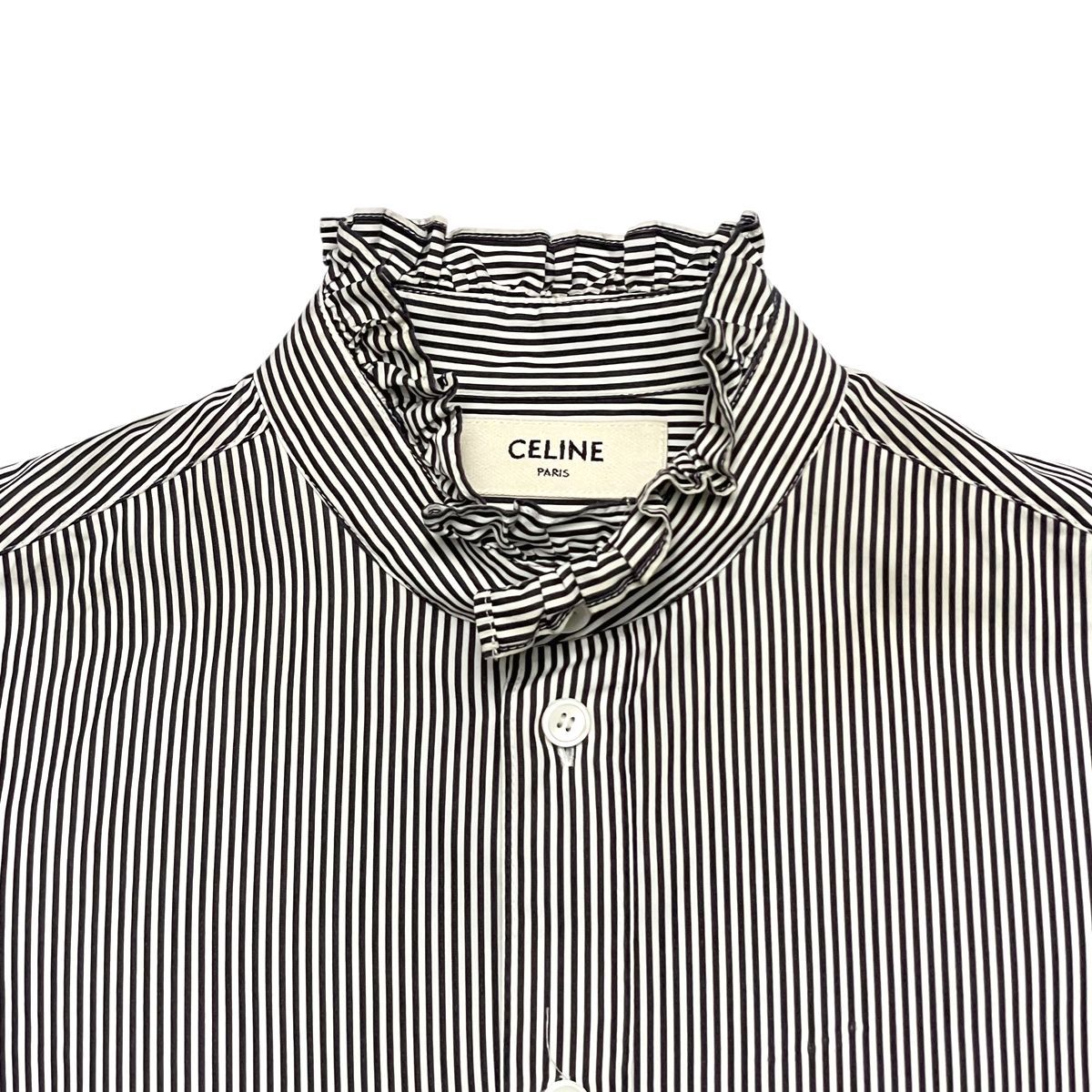 中古】 CELINE セリーヌ ストライプ ブラウス 20ZX3912C シャツ