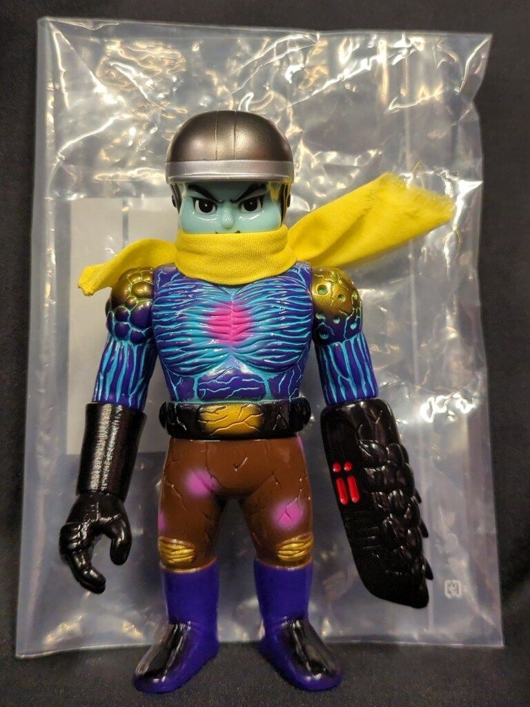 realhead ゴッコ堂　気合ダーマン ゴッコ堂 REALHEAD 気合ダーマン ボディ紫成型/顔/水色成型 ブレード付