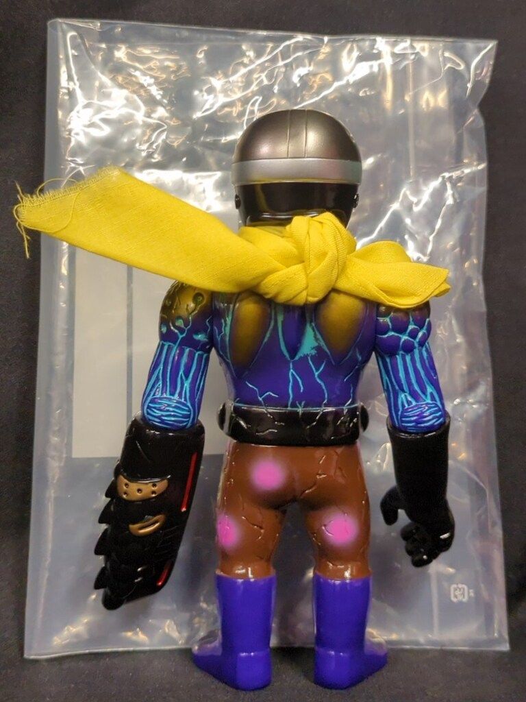 ゴッコ堂 REALHEAD 気合ダーマン ボディ紫成型/顔/水色成型 ブレード付