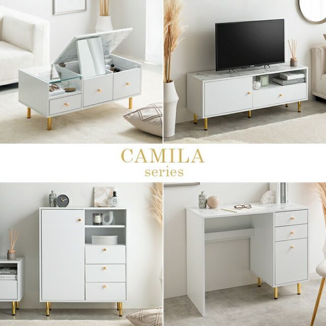 Camilla 引き出し付きデスク 幅90cm