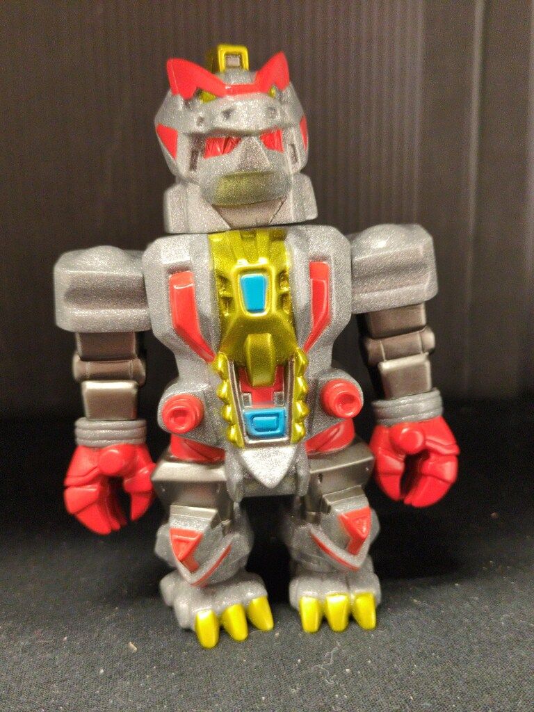 MAXTOY ミニソフビシリーズ ダイナソルジャー MAXTOY ミニソフビシリーズ 注文 ダイナソルジャー 灰ラメ成型/赤/金 4