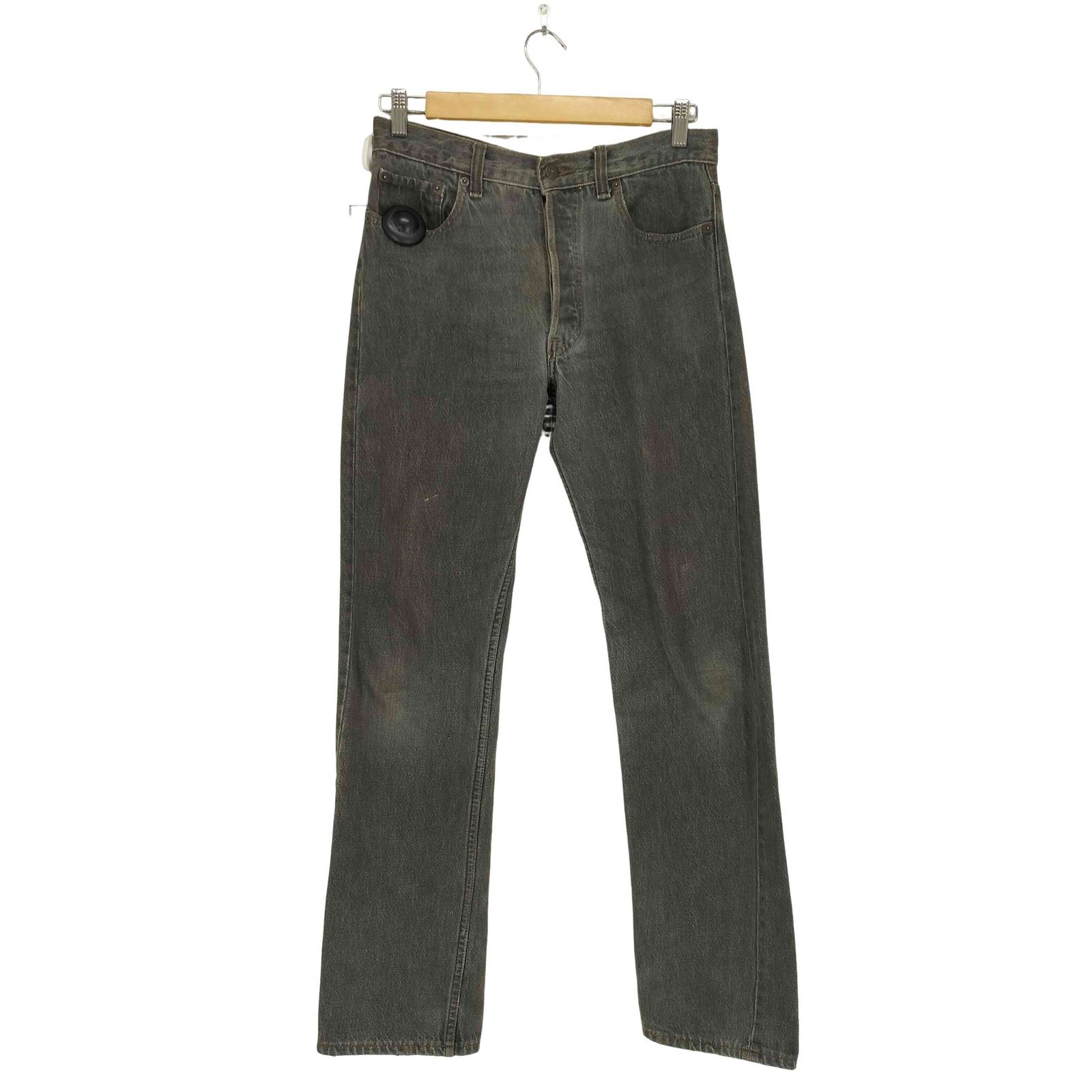 Levis(リーバイス) 90s USA製 501 ボタン裏653 ボタンフライ 先染めブラックデニム メンズ  W30 L32【中古】【ブランド古着バズストア】 リーバイス Levis 90s USA製 501 ボタン裏653 ボタンフライ 先染め