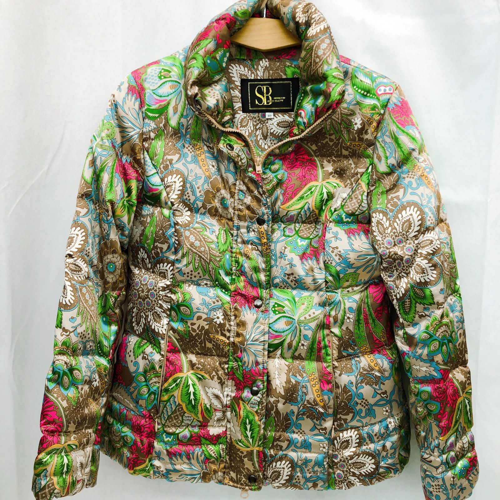 super beauty スーパービューティー 花柄ダウンジャケット アウター