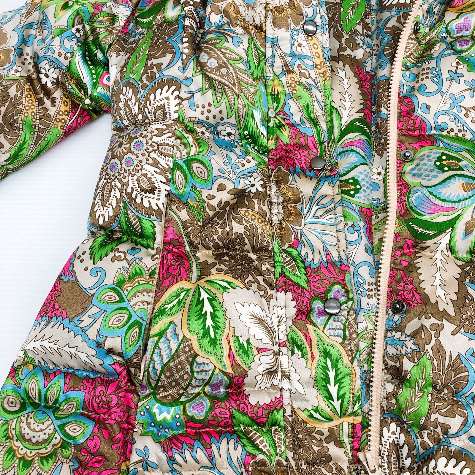 super beauty スーパービューティー 花柄ダウンジャケット アウター