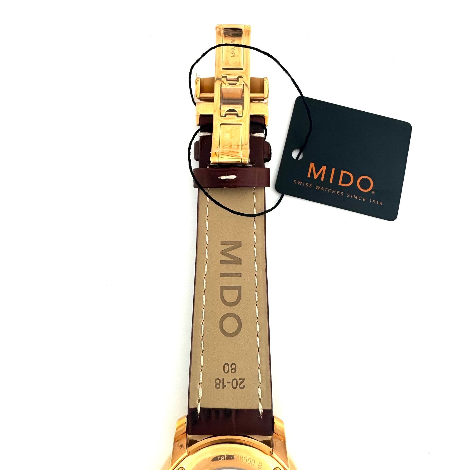  動作良好 腕時計 メンズ ミドー MIDO バロンチェッリ M 8600 2 21 8 自動巻 デイト表示 裏スケ シルバー 革ベルト 自動巻き時計 腕時計(アナログ)