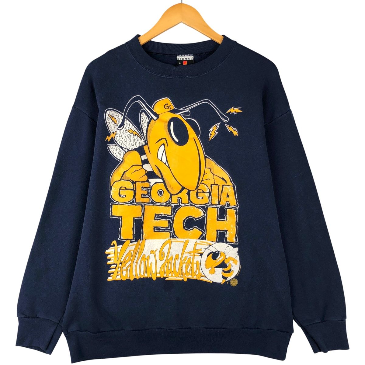 古着 90年代 SIGNAL SPORTS カレッジ キャラクタースウェットシャツ トレーナー USA製 メンズXL相当 ヴィンテージ/eaa596028