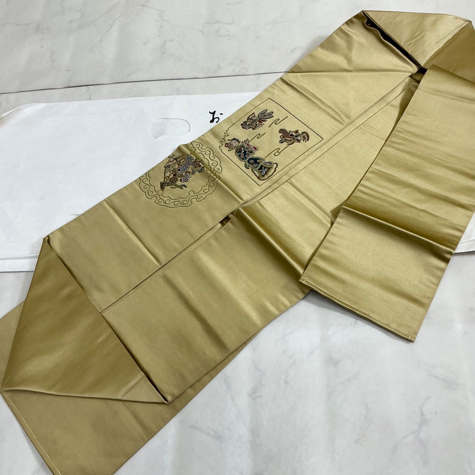 kimono+one◇kimonoarisa◇未使用同然◇中国刺繍◇正絹◇九寸名古屋帯