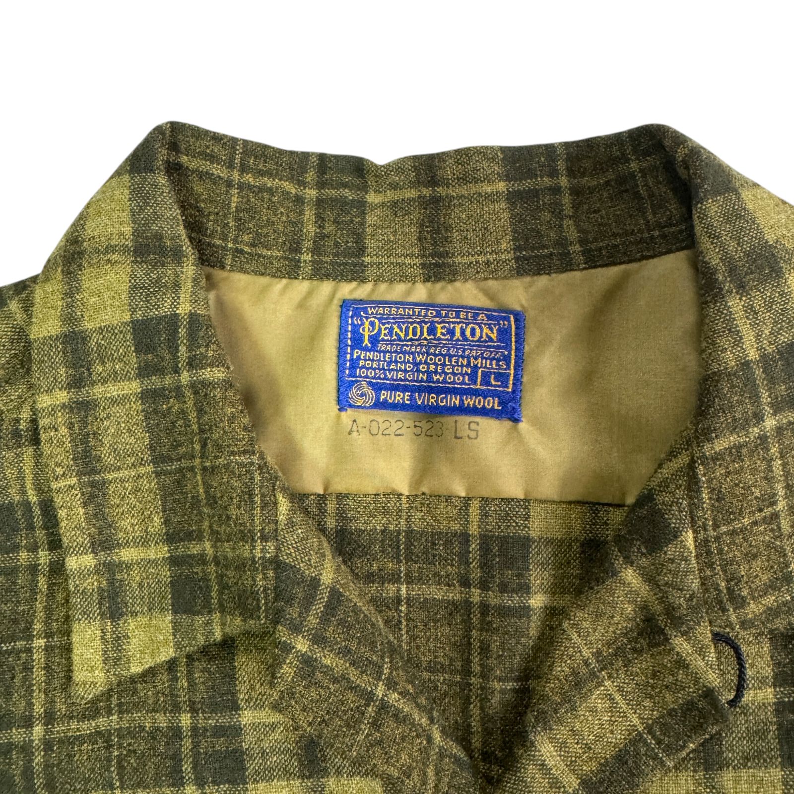 60s Pendleton ペンドルトン ボードシャツ BoardShirt Lサイズ カーキ