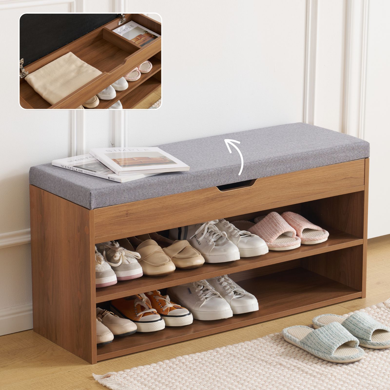 靴収納キャビネット ナチュラルウッド Amazon｜玄関用下駄箱 無垢材靴キャビネット北欧ホームドア超薄型
